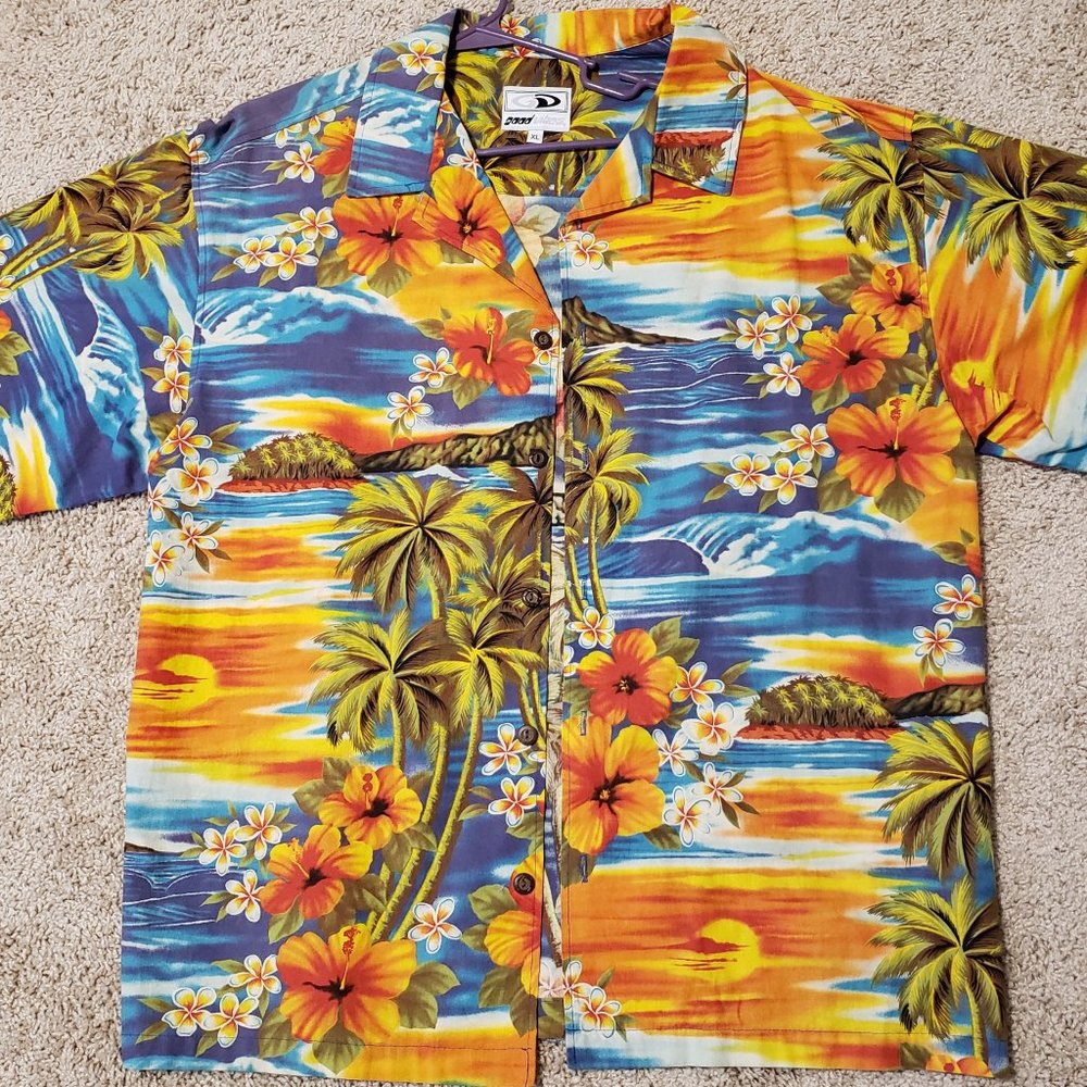 Hawaiian Shirt - Mens - Size Extra Large - Good Vibes brand.